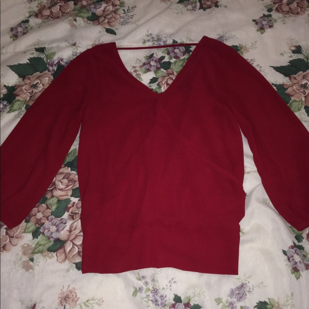 Red sheer top.  S